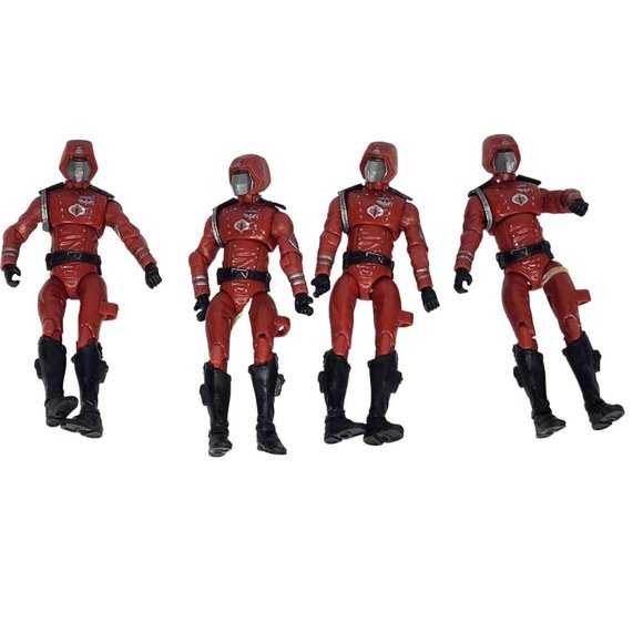 GI Joe 25th Anniversary Crimson Guard Lot Of 4 Action Figures 4"